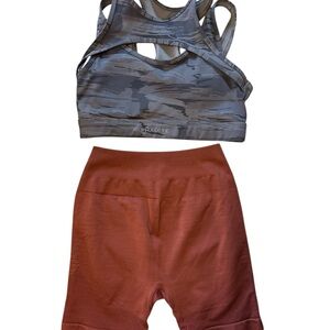 Alphalete sports bra and bike shorts bundle